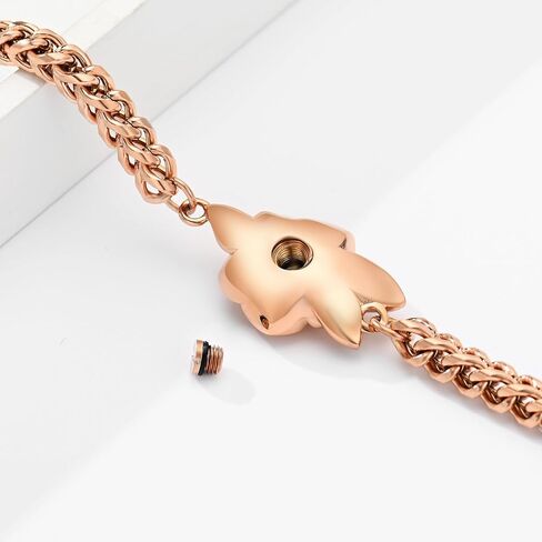 zeqingjw Cremation Jewelry Rose Flower Urn Bracelet for Ashes for Women Adjustable Keepsake Memorial Bracelet Urn Bangle Ashes Holder in Kuwait