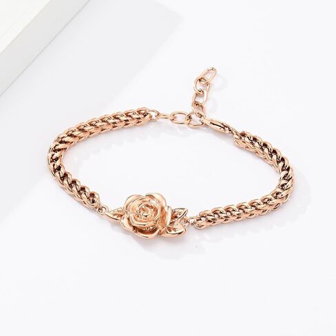 zeqingjw Cremation Jewelry Rose Flower Urn Bracelet for Ashes for Women Adjustable Keepsake Memorial Bracelet Urn Bangle Ashes Holder in Kuwait