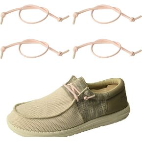 NEEVIRID 2 Pairs Elastic Shoe Laces for Hey Dude No Tie,Shoelace Replacements for Hey Dudes Half Round Shoelaces Replacement