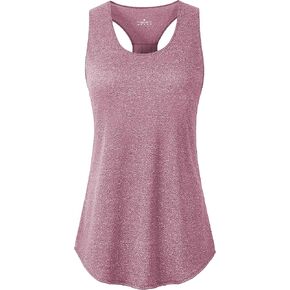 YAKER Athletic Yoga Tops for Women Racerback Running Tank Top Gym Exercise Shirts