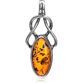 Ian and Valeri Co. Light Amber Sterling Silver Celtic Pendant in Kuwait