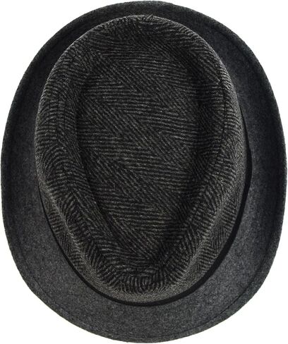 WESTEND Men's Fall Winter Trilby Plaid Woven Herringbone Suede Fedora in Saudi Arabia