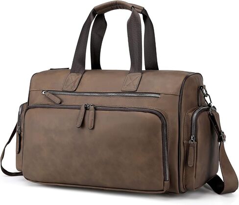 Leather Travel Duffel Bag Weekend Duffle Tote Carry Luggage Sport Duffle Weekender Overnight Gym for Men and Women in Saudi Arabia