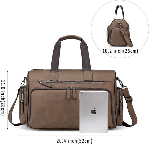 Leather Travel Duffel Bag Weekend Duffle Tote Carry Luggage Sport Duffle Weekender Overnight Gym for Men and Women in Saudi Arabia
