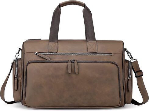 Leather Travel Duffel Bag Weekend Duffle Tote Carry Luggage Sport Duffle Weekender Overnight Gym for Men and Women in Saudi Arabia