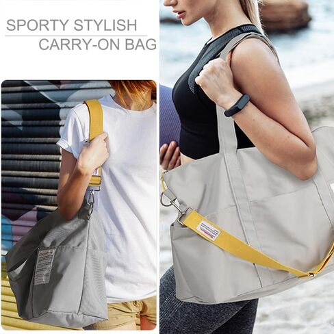 حقائب سفر من القماش الخشن، حقائب عطلة نهاية الأسبوع بأكمام ترولي، حقيبة كتف للحمل طوال الليل، حقيبة كروس قابلة للطي لصالة الألعاب الرياضية مع حزام قابل للتعديل للسفر، الرياضة، المستشفى in Kuwait