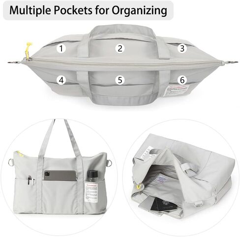 حقائب سفر من القماش الخشن، حقائب عطلة نهاية الأسبوع بأكمام ترولي، حقيبة كتف للحمل طوال الليل، حقيبة كروس قابلة للطي لصالة الألعاب الرياضية مع حزام قابل للتعديل للسفر، الرياضة، المستشفى in Kuwait