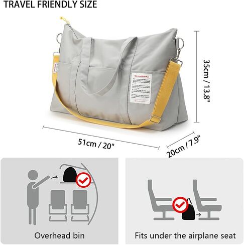 حقائب سفر من القماش الخشن، حقائب عطلة نهاية الأسبوع بأكمام ترولي، حقيبة كتف للحمل طوال الليل، حقيبة كروس قابلة للطي لصالة الألعاب الرياضية مع حزام قابل للتعديل للسفر، الرياضة، المستشفى in Kuwait