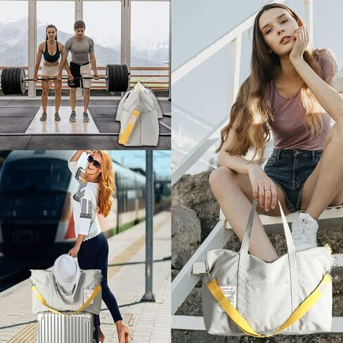 حقائب سفر من القماش الخشن، حقائب عطلة نهاية الأسبوع بأكمام ترولي، حقيبة كتف للحمل طوال الليل، حقيبة كروس قابلة للطي لصالة الألعاب الرياضية مع حزام قابل للتعديل للسفر، الرياضة، المستشفى in Kuwait