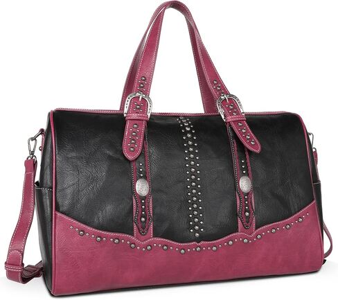 Montana West Buckle Collection Weekender Bag Travel Duffle Bags MW1209-5110BK in Saudi Arabia