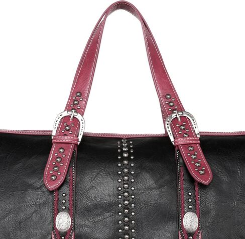 Montana West Buckle Collection Weekender Bag Travel Duffle Bags MW1209-5110BK in Saudi Arabia