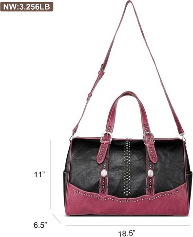 Montana West Buckle Collection Weekender Bag Travel Duffle Bags MW1209-5110BK in Saudi Arabia