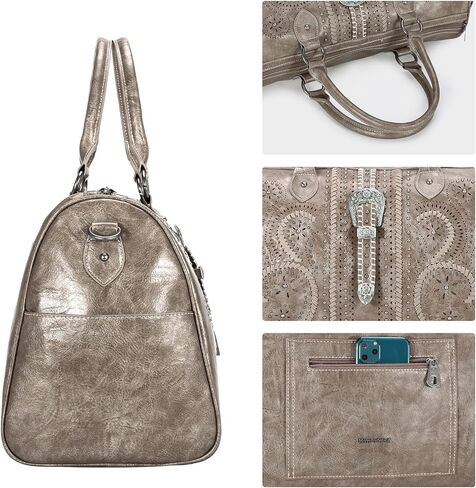 Montana West Buckle Collection Weekender Bag Travel Duffle Bags MW1209-5110BK in Saudi Arabia