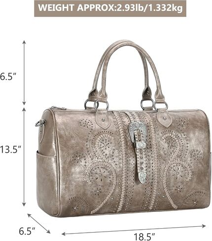Montana West Buckle Collection Weekender Bag Travel Duffle Bags MW1209-5110BK in Saudi Arabia