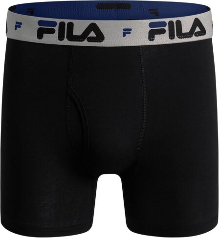 ملابس داخلية بوكسر للرجال مقاس 6 بوصات من Fila بدون مقدمة أمامية، 95% قطن، 5% ألياف لدنة، 4 قطع in Saudi Arabia