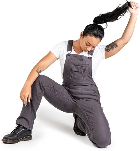 Dovetail Workwear Freshley Overalls for Women, 13 Pockets, Grey Canvas, SIZE 4x30 in Saudi Arabia