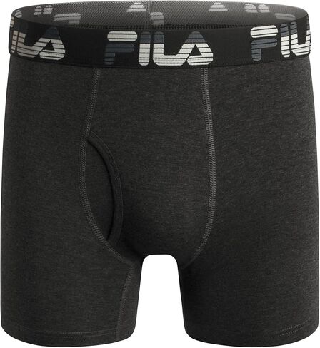 ملابس داخلية بوكسر للرجال مقاس 6 بوصات من Fila بدون مقدمة أمامية، 95% قطن، 5% ألياف لدنة، 4 قطع in Saudi Arabia
