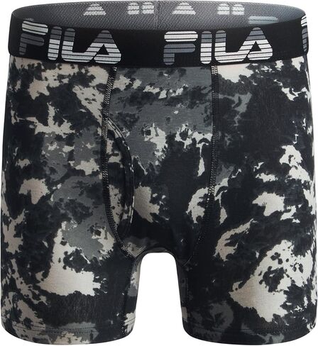 ملابس داخلية بوكسر للرجال مقاس 6 بوصات من Fila بدون مقدمة أمامية، 95% قطن، 5% ألياف لدنة، 4 قطع in Saudi Arabia