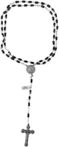 St. Michael Hematite Military Rosaries | Army, Navy, Air Force and Marines | Crucifix Cross Necklace | A Great Gift for Military Personnel | Christian Military Gifts (Navy) in Saudi Arabia