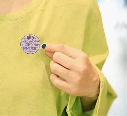 LATINDAY A little More Kindness Less Judgement Cute Positive Statement Brooch Feminism Women Soft Enamel Pin Brooch Enamel Lapel Pins Pin Brooch Gifts Decorate Pin Denim Shirt Badge Buttons Brooch, in Kuwait