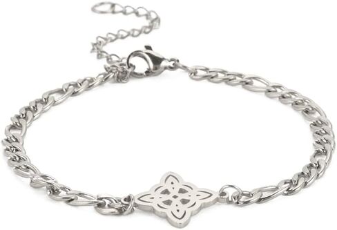 EUEAVAN Delicate Celtic Witch's Knot Bracelet Amulet Cutout Four Corners Charm Irish Wiccan Vintage Jewelry Gift Girls Women in Saudi Arabia