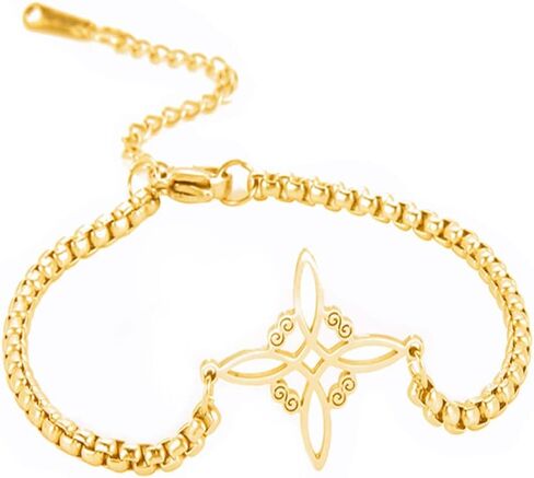 EUEAVAN Delicate Celtic Witch's Knot Bracelet Amulet Cutout Four Corners Charm Irish Wiccan Vintage Jewelry Gift Girls Women in Saudi Arabia