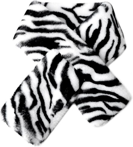 CUTELIILI Womens Fur Collar Scarf, Faux Fur Scarves for Women, Neck Shrug for Spring Fall Winter Super Soft Cozy (Zebra) in Saudi Arabia
