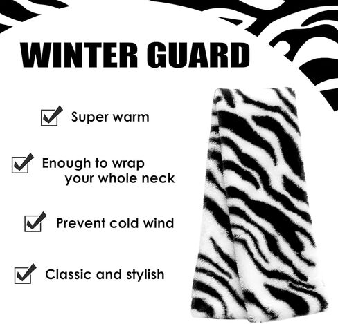 CUTELIILI Womens Fur Collar Scarf, Faux Fur Scarves for Women, Neck Shrug for Spring Fall Winter Super Soft Cozy (Zebra) in Saudi Arabia