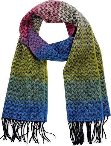 D&Y Unisex Classic Softer Than Cashmere Chevron Fringe End Scarf in Saudi Arabia