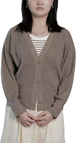 سترة نسائية من Blostirno مفتوحة من الأمام وسترات خفيفة الوزن ورقبة على شكل حرف V وأكمام طويلة وأكتاف منسدلة ملابس خارجية in Kuwait