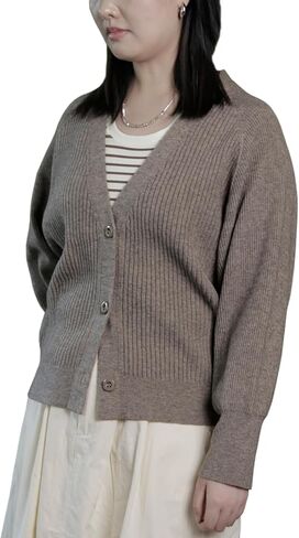 سترة نسائية من Blostirno مفتوحة من الأمام وسترات خفيفة الوزن ورقبة على شكل حرف V وأكمام طويلة وأكتاف منسدلة ملابس خارجية in Kuwait