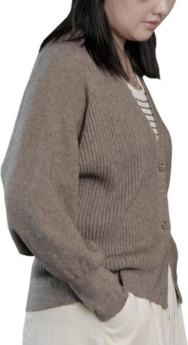 سترة نسائية من Blostirno مفتوحة من الأمام وسترات خفيفة الوزن ورقبة على شكل حرف V وأكمام طويلة وأكتاف منسدلة ملابس خارجية in Kuwait