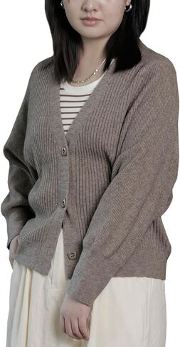 سترة نسائية من Blostirno مفتوحة من الأمام وسترات خفيفة الوزن ورقبة على شكل حرف V وأكمام طويلة وأكتاف منسدلة ملابس خارجية in Kuwait