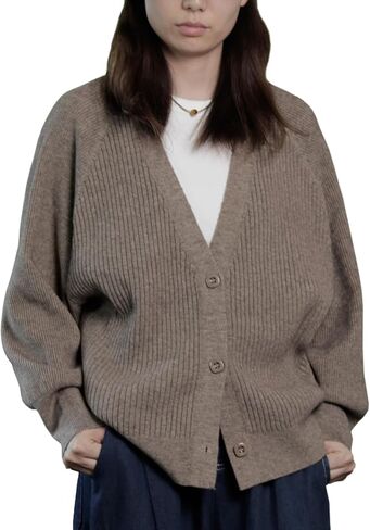 سترة نسائية من Blostirno مفتوحة من الأمام وسترات خفيفة الوزن ورقبة على شكل حرف V وأكمام طويلة وأكتاف منسدلة ملابس خارجية in Kuwait