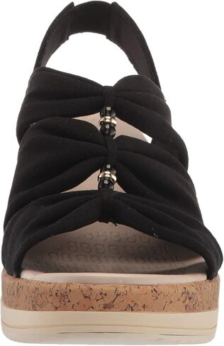 BZees Women's Roma Cork Wedge Beaded Sandal in Kuwait