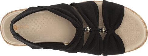 BZees Women's Roma Cork Wedge Beaded Sandal in Kuwait