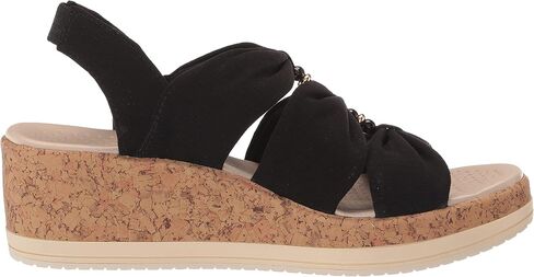 BZees Women's Roma Cork Wedge Beaded Sandal in Kuwait