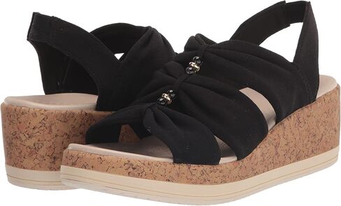 BZees Women's Roma Cork Wedge Beaded Sandal in Kuwait