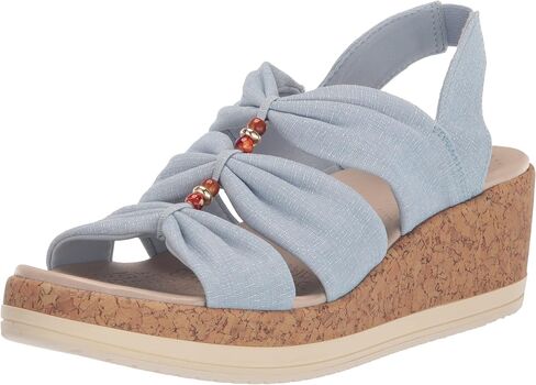 BZees Women's Roma Cork Wedge Beaded Sandal in Saudi Arabia