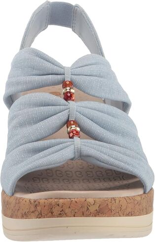 BZees Women's Roma Cork Wedge Beaded Sandal in Saudi Arabia