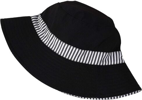 DOCILA Reversible Stripe Print Bucket Hat for Women Large Brim Packable Sun Visors Casual Cotton Fisherman Caps with Strings in Saudi Arabia