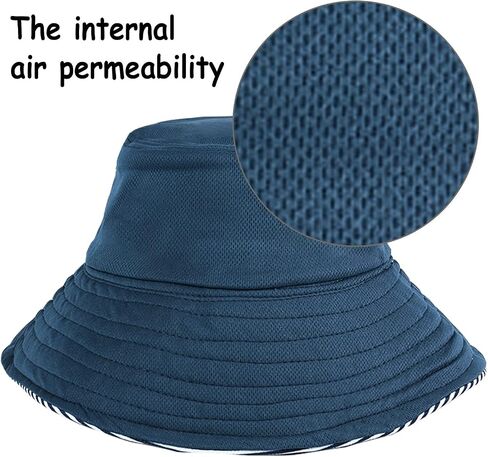 DOCILA Reversible Stripe Print Bucket Hat for Women Large Brim Packable Sun Visors Casual Cotton Fisherman Caps with Strings in Saudi Arabia