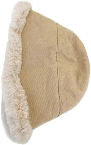 الشتاء فروي الفراء دلو رقيق المرأة الدافئة الصوف الجاموس منقوشة القبعات in Kuwait