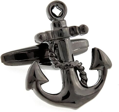 Anchor Rudder Fishing Navy Sailor Boat Sea Rose Gold Silver Cufflinks in Saudi Arabia