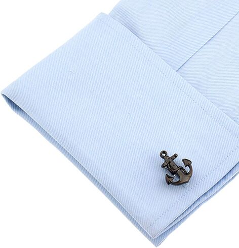 Anchor Rudder Fishing Navy Sailor Boat Sea Rose Gold Silver Cufflinks in Saudi Arabia