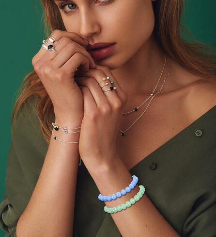 Jewdreamer 18 قطعة 8 مم مطرز سوار قابل للتمدد سوار زجاجي مصنوع يدويًا للنساء والرجال متعدد الألوان كريستال خرز دائري سوار مطاط الخرز أساور مجوهرات in Kuwait