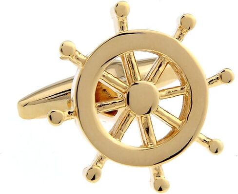 Anchor Rudder Fishing Navy Sailor Boat Sea Rose Gold Silver Cufflinks in Saudi Arabia