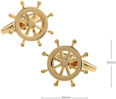Anchor Rudder Fishing Navy Sailor Boat Sea Rose Gold Silver Cufflinks in Saudi Arabia