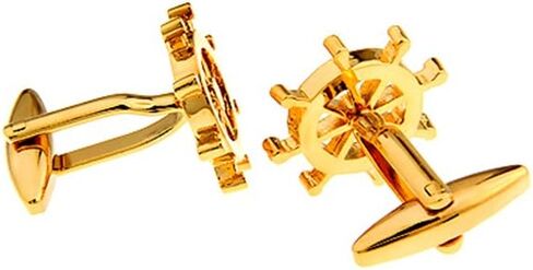 Anchor Rudder Fishing Navy Sailor Boat Sea Rose Gold Silver Cufflinks in Saudi Arabia