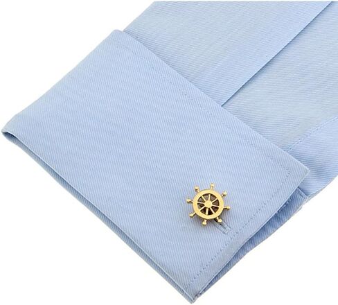 Anchor Rudder Fishing Navy Sailor Boat Sea Rose Gold Silver Cufflinks in Saudi Arabia